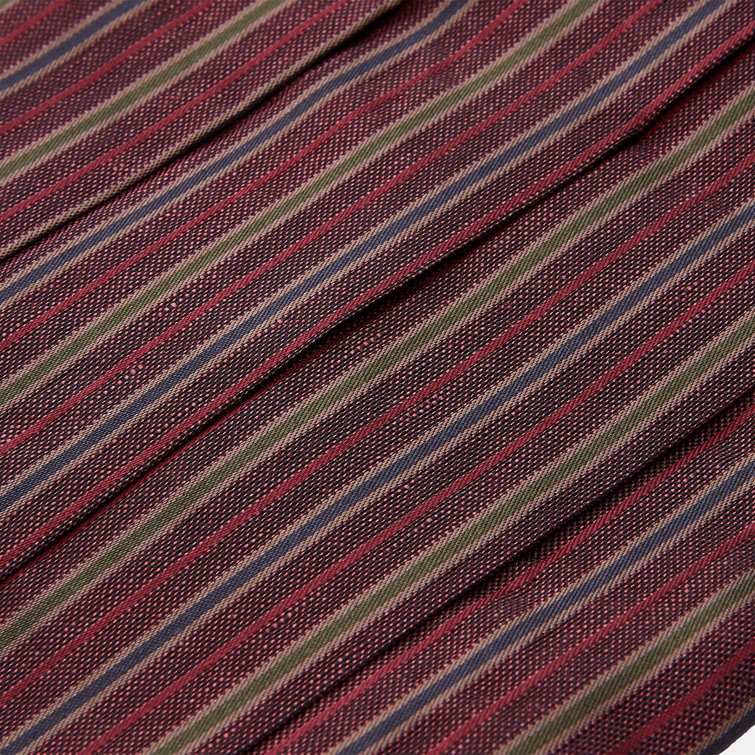 View 2 of product Claret and Green Multi Stripe Silk and Linen Cummerbund