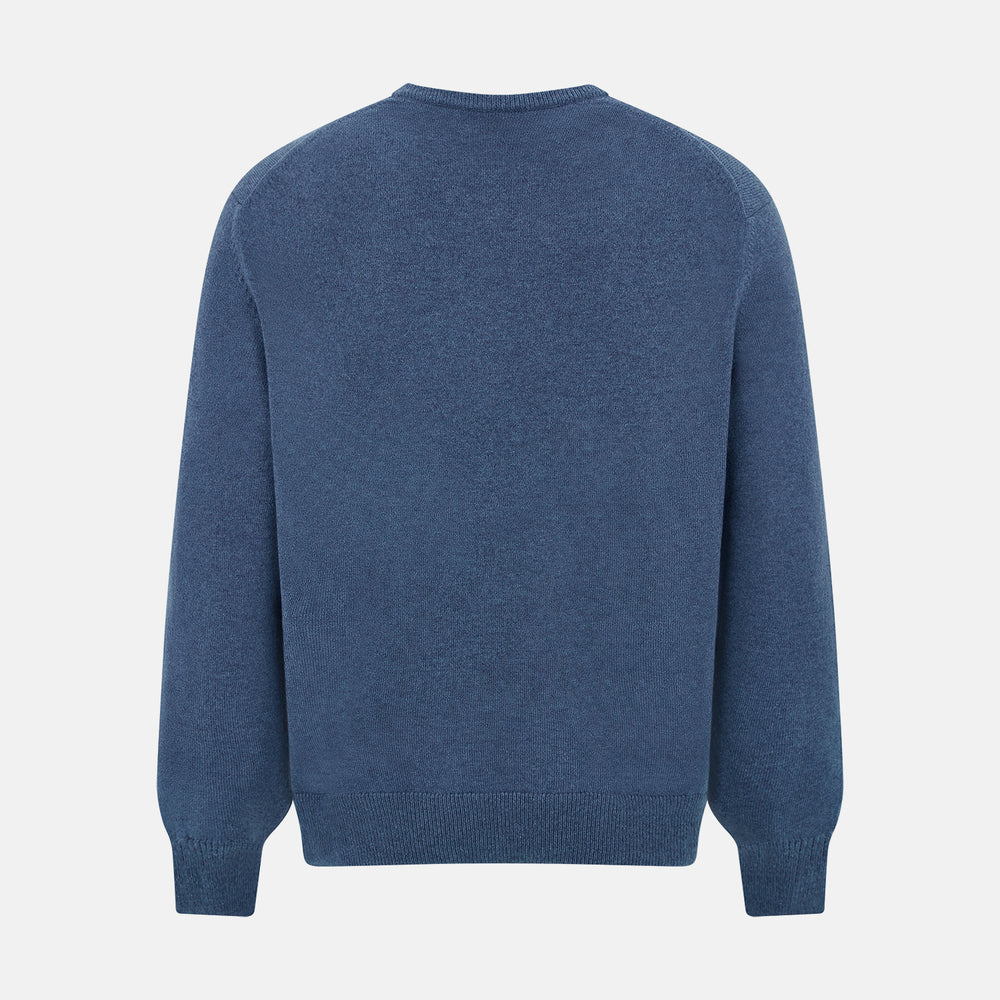 Pacific Blue Cashmere V-Neck Jumper