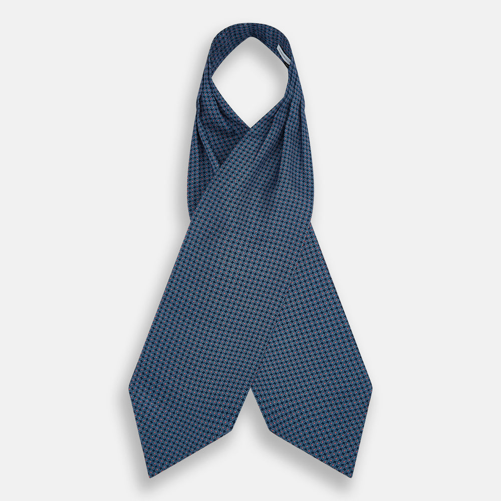 Navy and Red Rosette Cravat