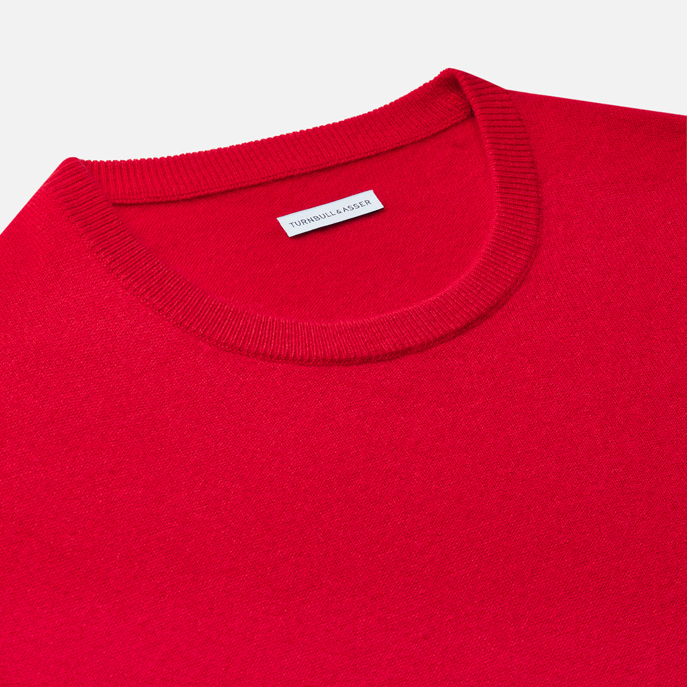 Red Cashmere Round Neck Jumper