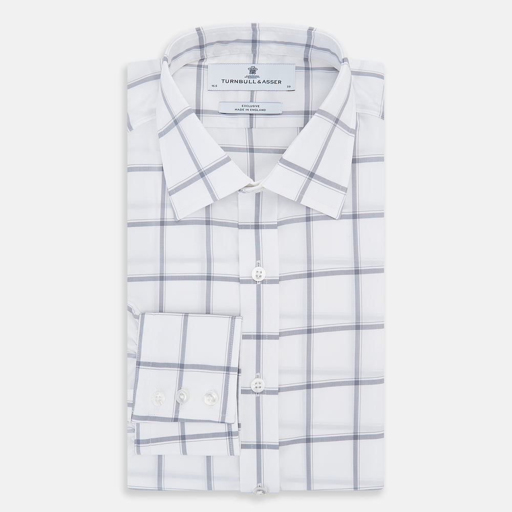 Grey Grid Check Mayfair Shirt