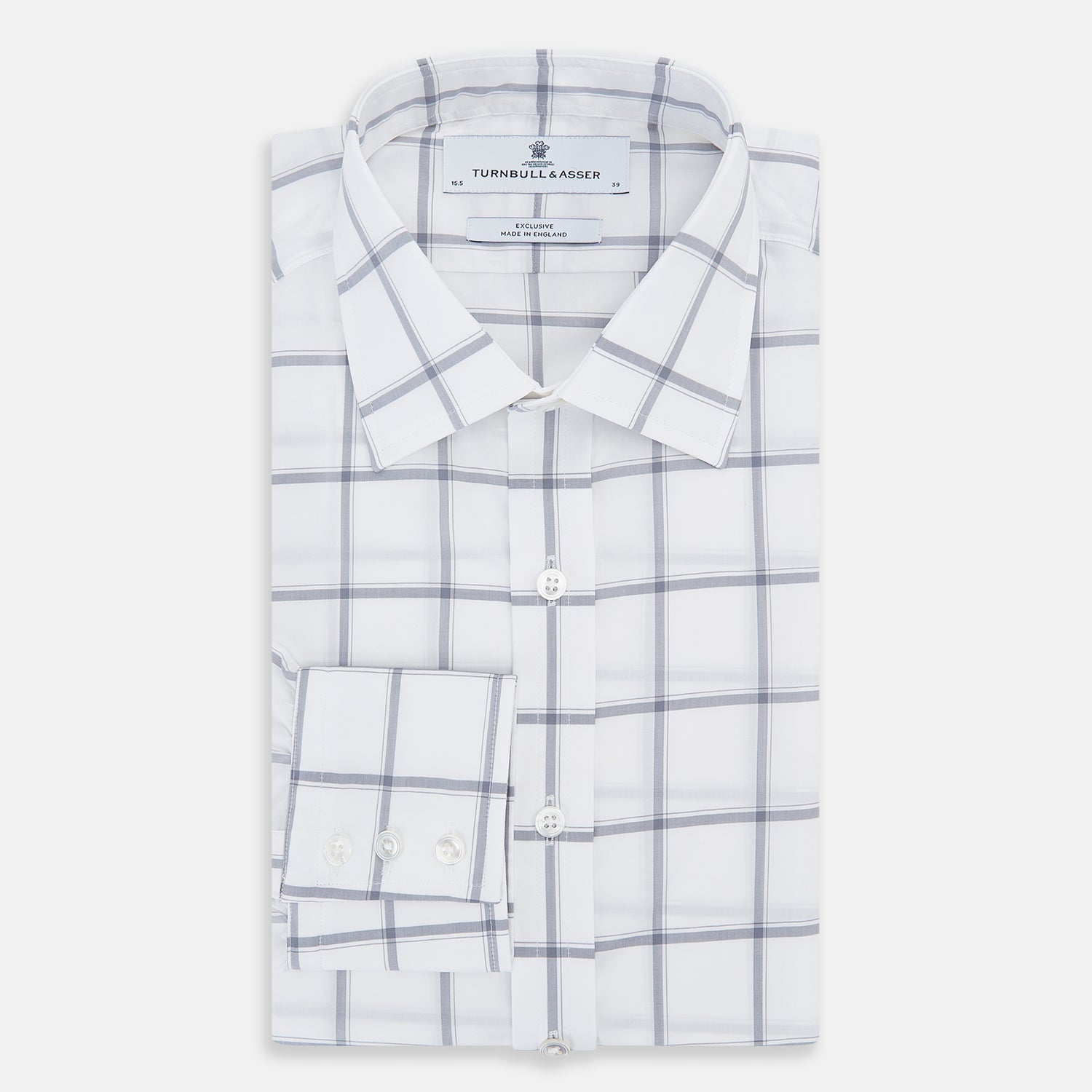 View 5 of product Grey Grid Check Mayfair Shirt