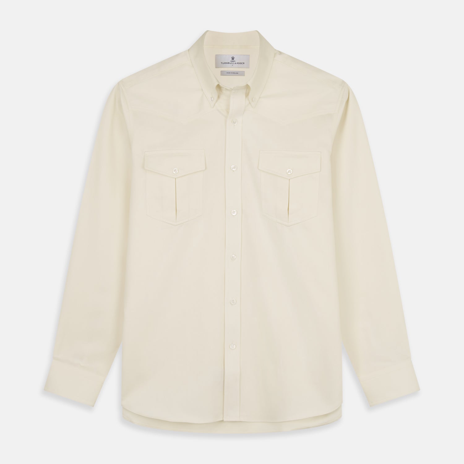 View 1 of product Cream Cotton Weekend Fit Western Shirt with Dorset Collar