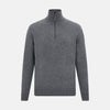 View 1 of product Slate Grey Melange Half-Zip Cashmere Jumper