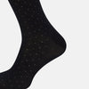 View 4 of product Navy/Pale Blue Polka Dot Long Socks