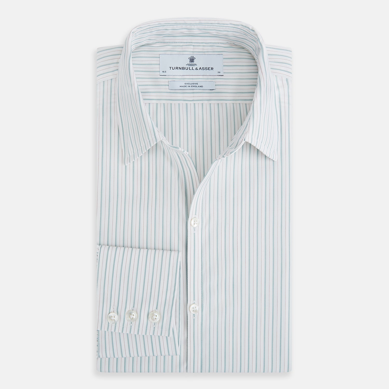 View 5 of product Turquoise and Red Ticking Stripe Windsor Shirt