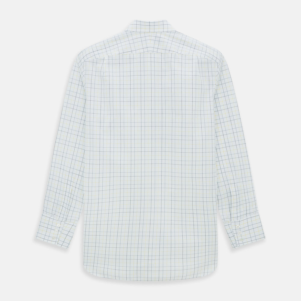 Yellow and Blue Grid Check Mayfair Shirt