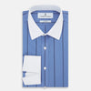 View 5 of product Colony Blue Track Stripe Shirt with Contrast T&A Collar and Cuffs