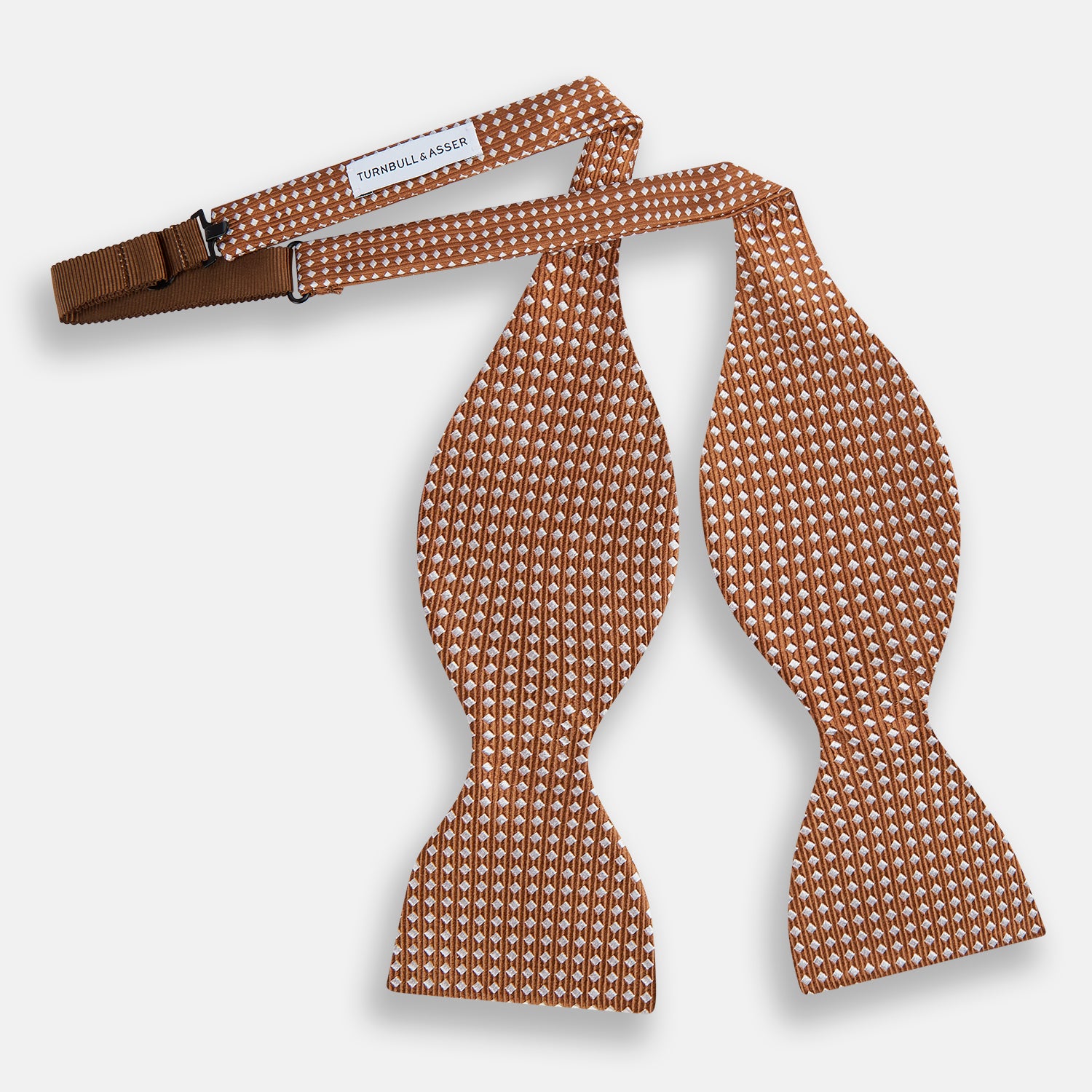 View 2 of product Brown and White Diamond Silk Bow Tie