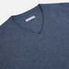 View 2 of product Blue Melange Cashmere V-neck Jumper