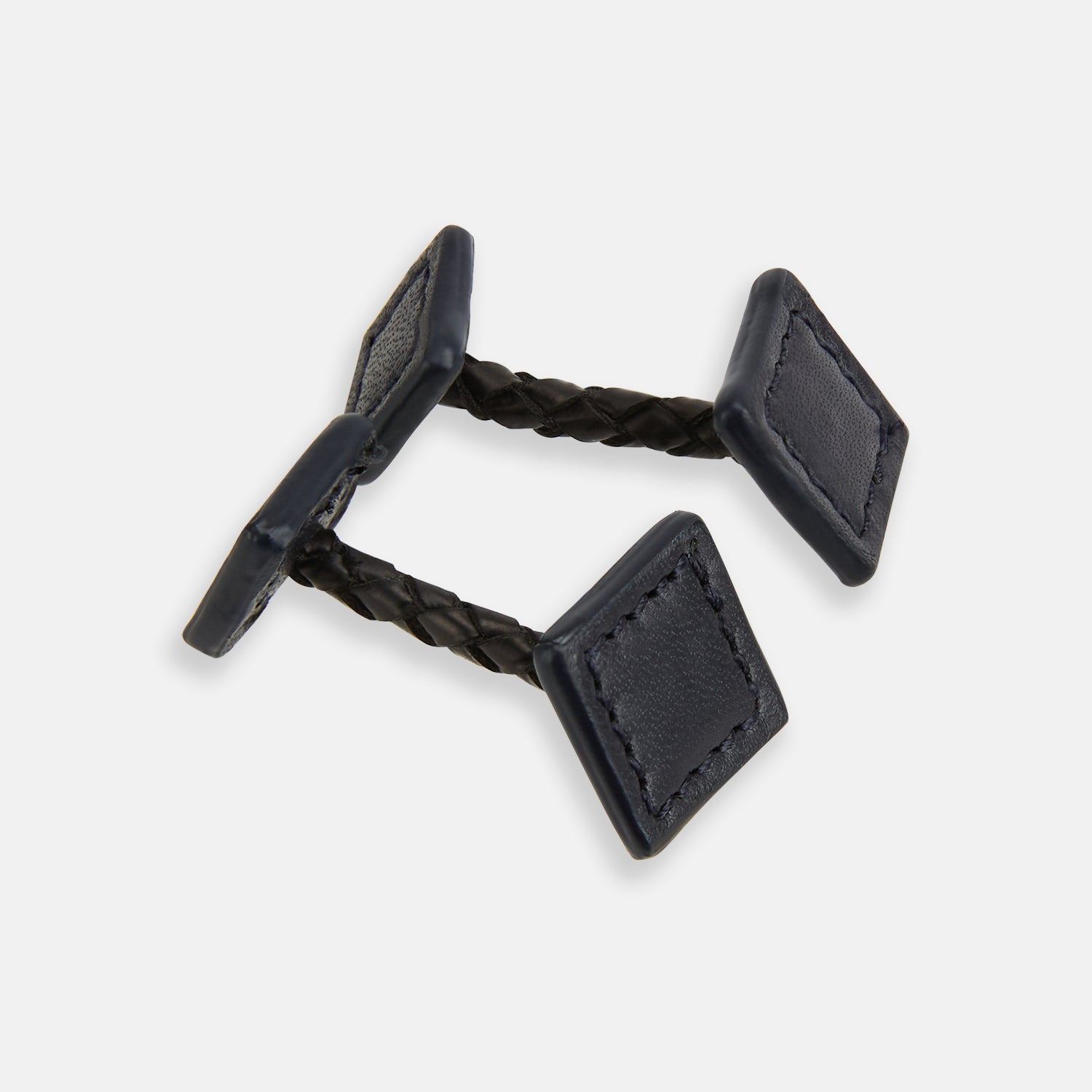 View 1 of product Navy Leather Cufflinks