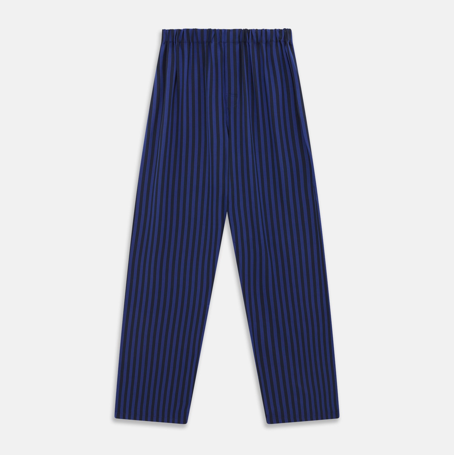 View 6 of product Blue and Navy Candy Stripe Silk Hyde Pyjamas Set