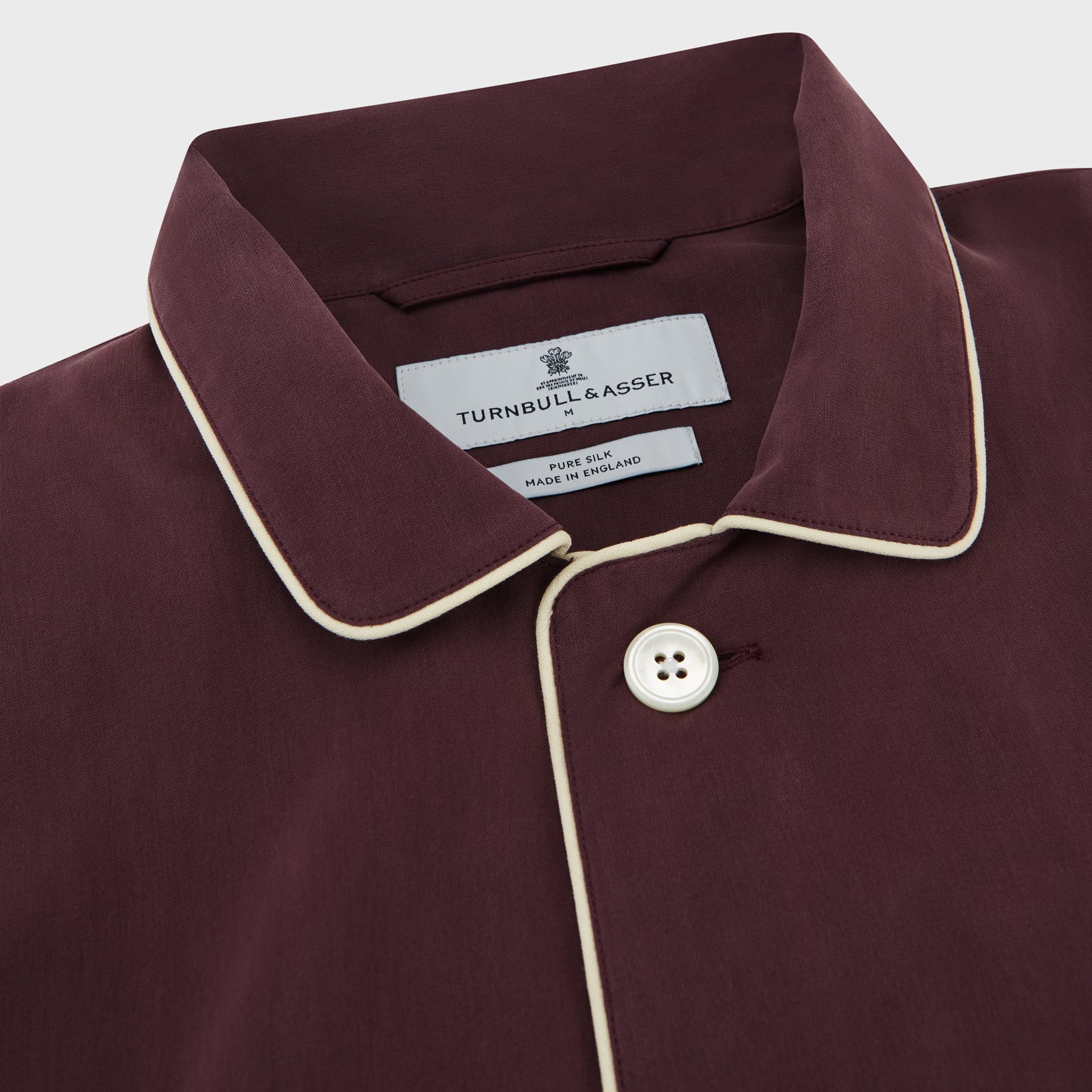View 2 of product Plain Plum Silk Modern Pyjama Set