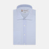 View 1 of product Tailored Fit Two-Fold 120 Light Blue Cotton Shirt with Kent Collar and Double Cuffs