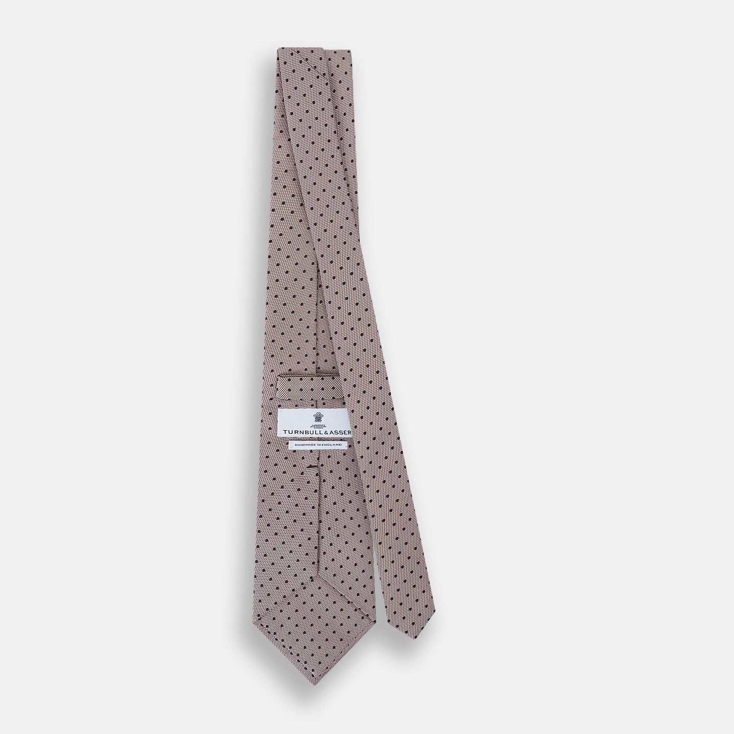 View 4 of product Navy and Lilac Micro Dot Silk Tie