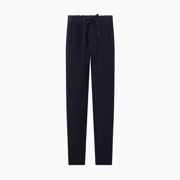Light Navy Corduroy Miles Trousers Image 7