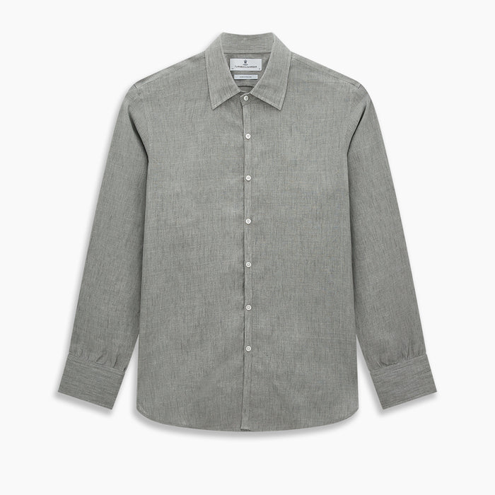 Flint Grey Linen Westminster Shirt Image 8