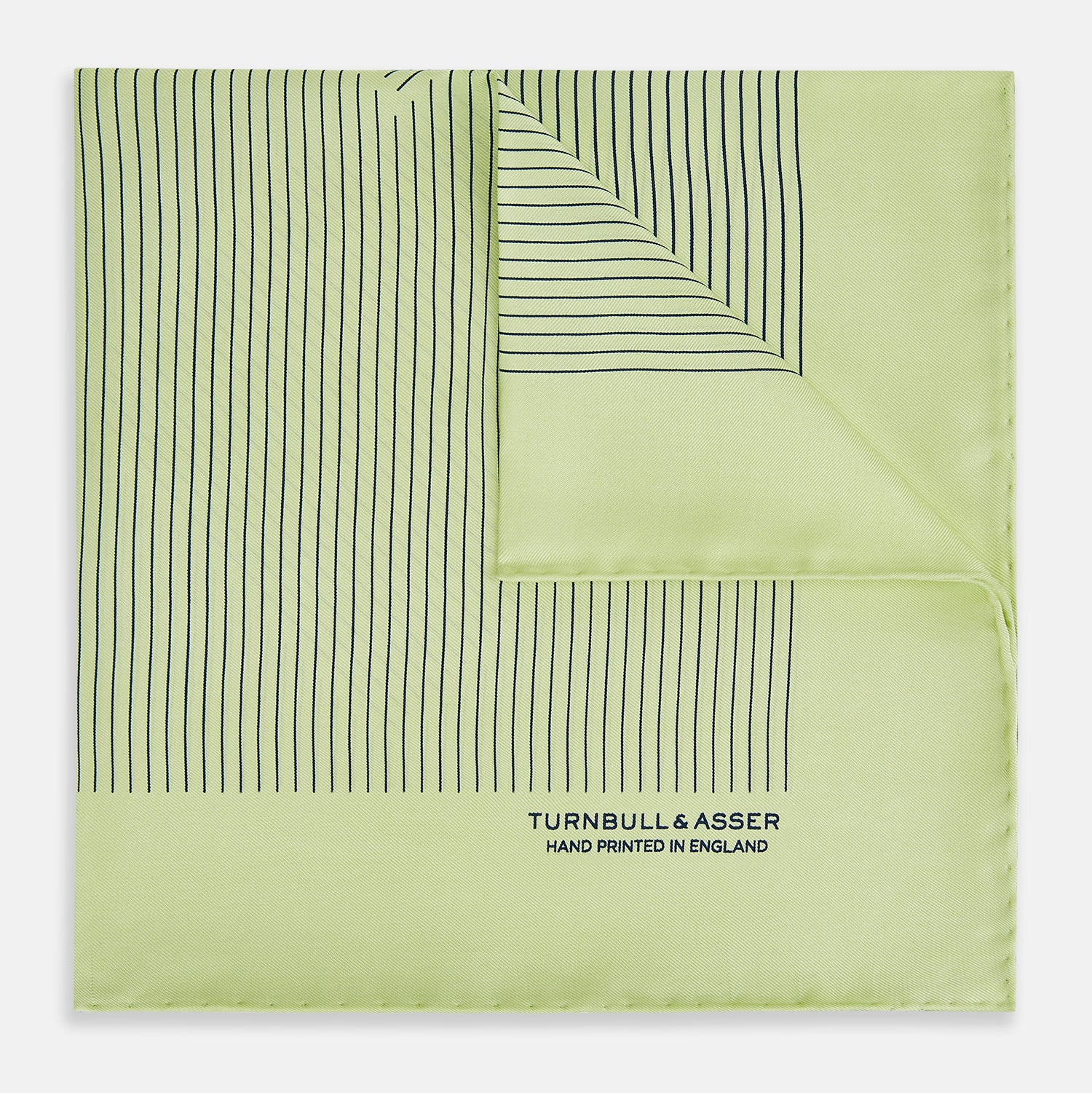 View 1 of product Melon Green Stripe Silk Pocket Square