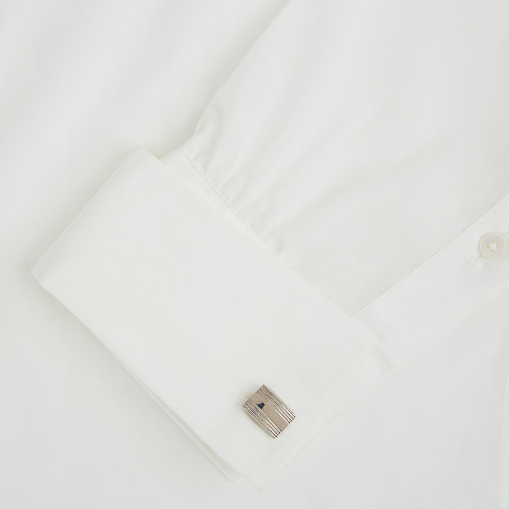 Silver Striped Rectangular Cufflinks