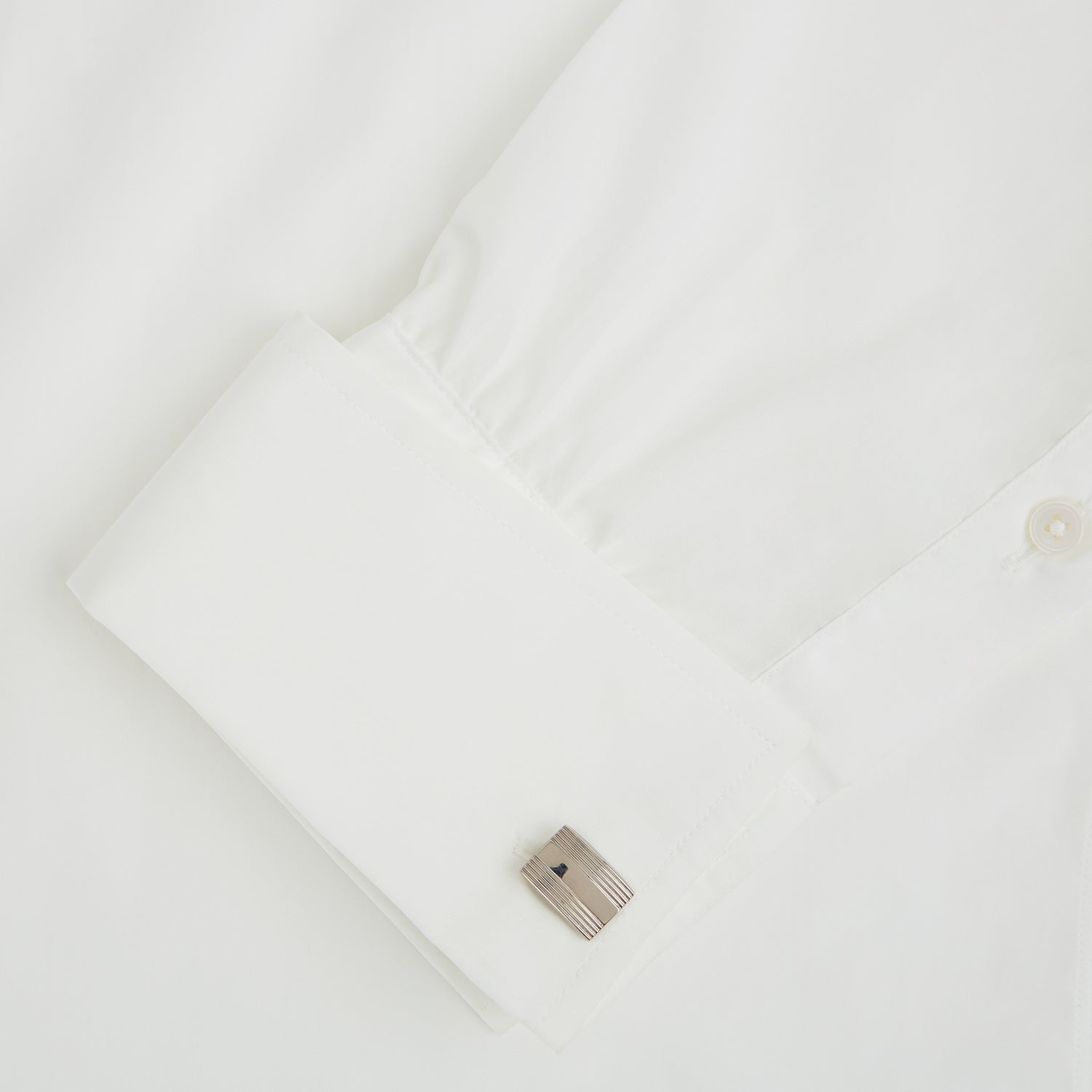 View 3 of product Silver Striped Rectangular Cufflinks