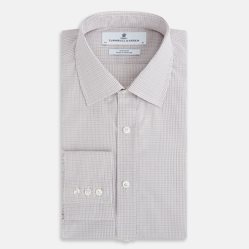 Burgundy Micro Tattersall Check Mayfair Shirt