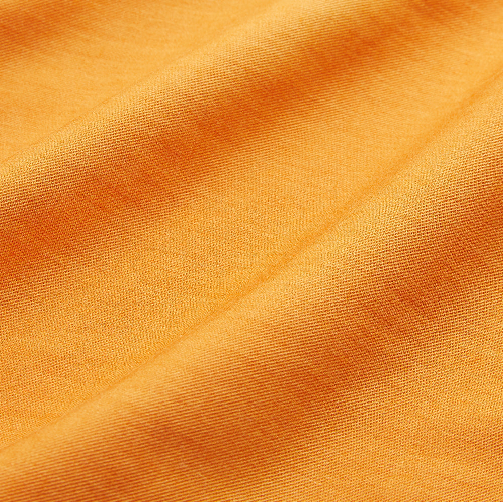 Orange Weekend Fit Cotton & Wool Shirt with Derby Collar and 1 Button Cuffs