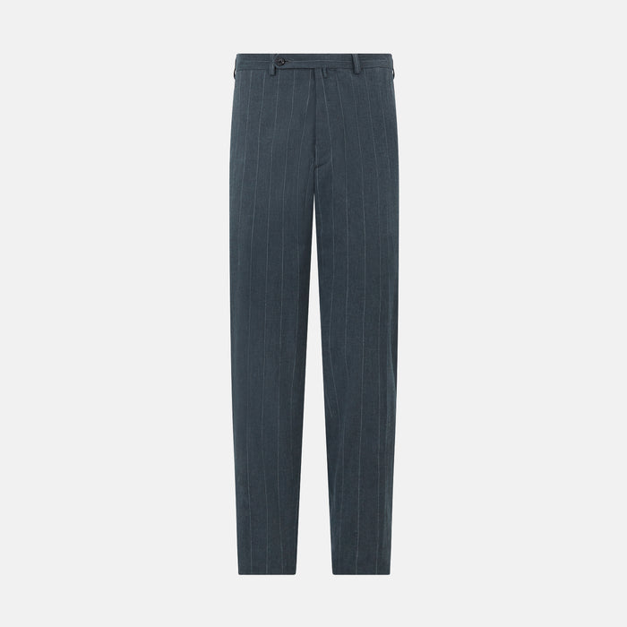 Forest Green Striped Edmund trousers