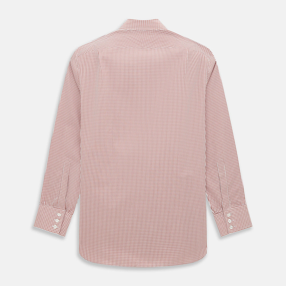 Red Micro Shadow Check Mayfair Shirt