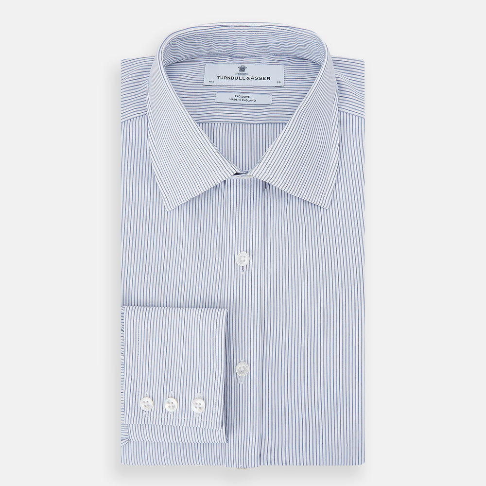 Blue Ticking Pinstripe Mayfair Shirt