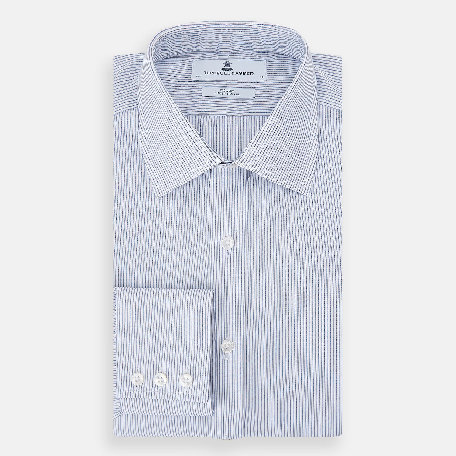 View 5 of product Blue Ticking Pinstripe Mayfair Shirt