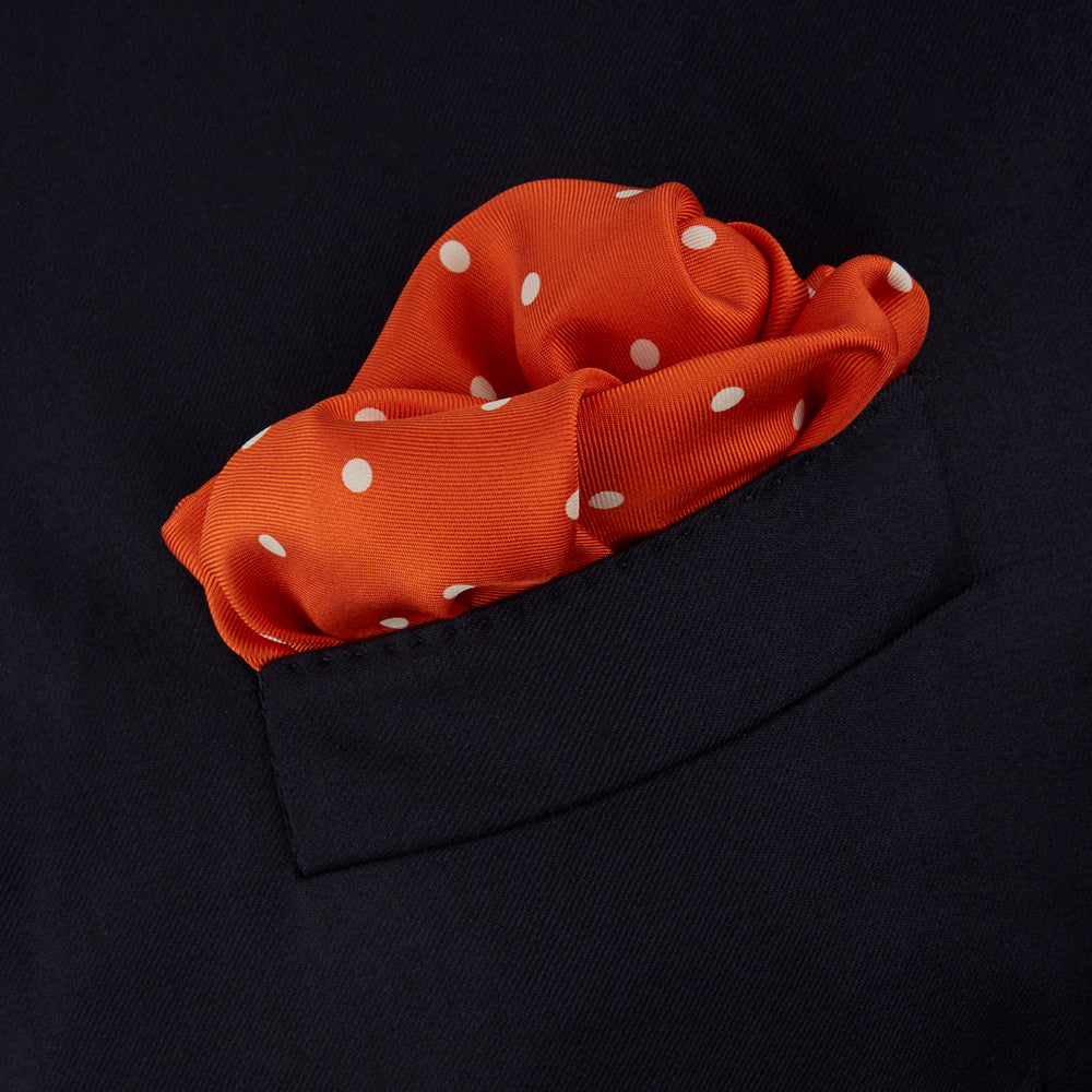 Orange Spot Silk Pocket Square