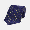 View 1 of product Navy Spot Woven Herringbone Silk Tie