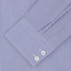 View 2 of product Tailored Fit Blue Fine Bengal Stripe Shirt with Kent Collar and 2-Button Cuffs