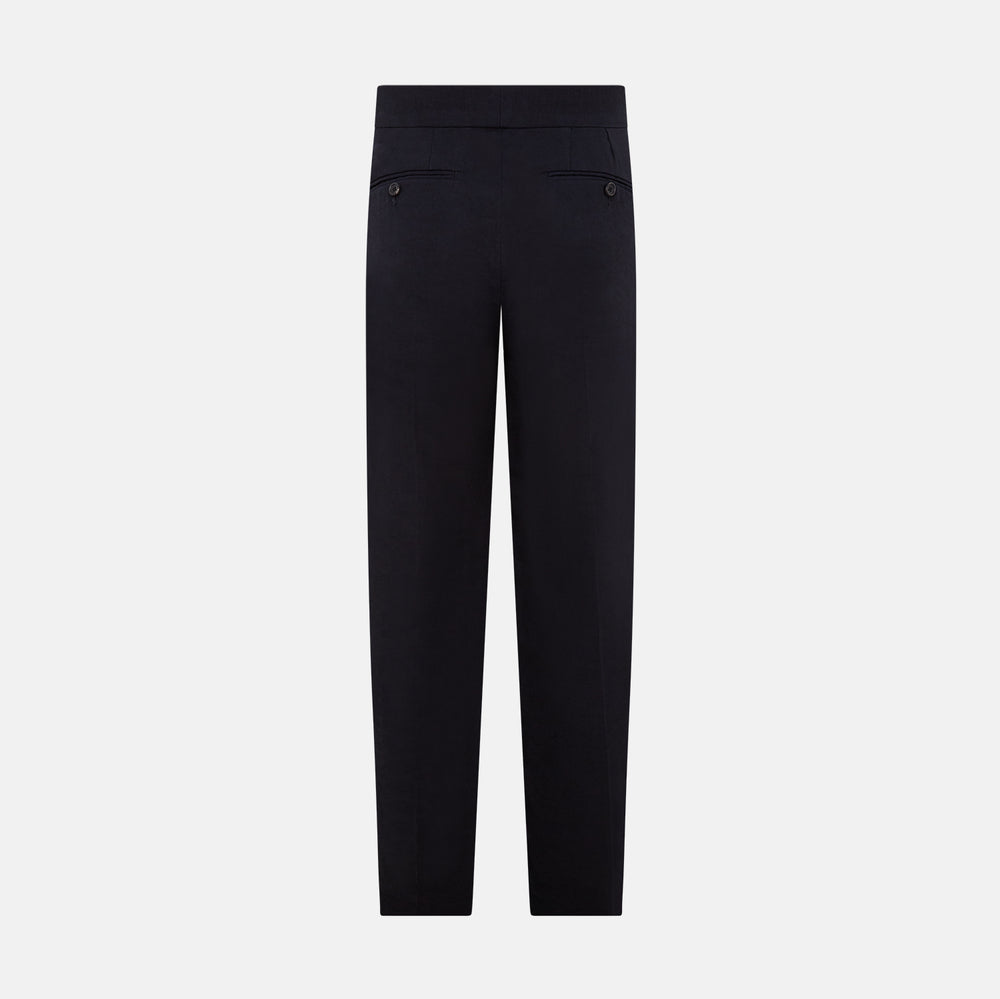 Navy Linen Blend Henry Trousers