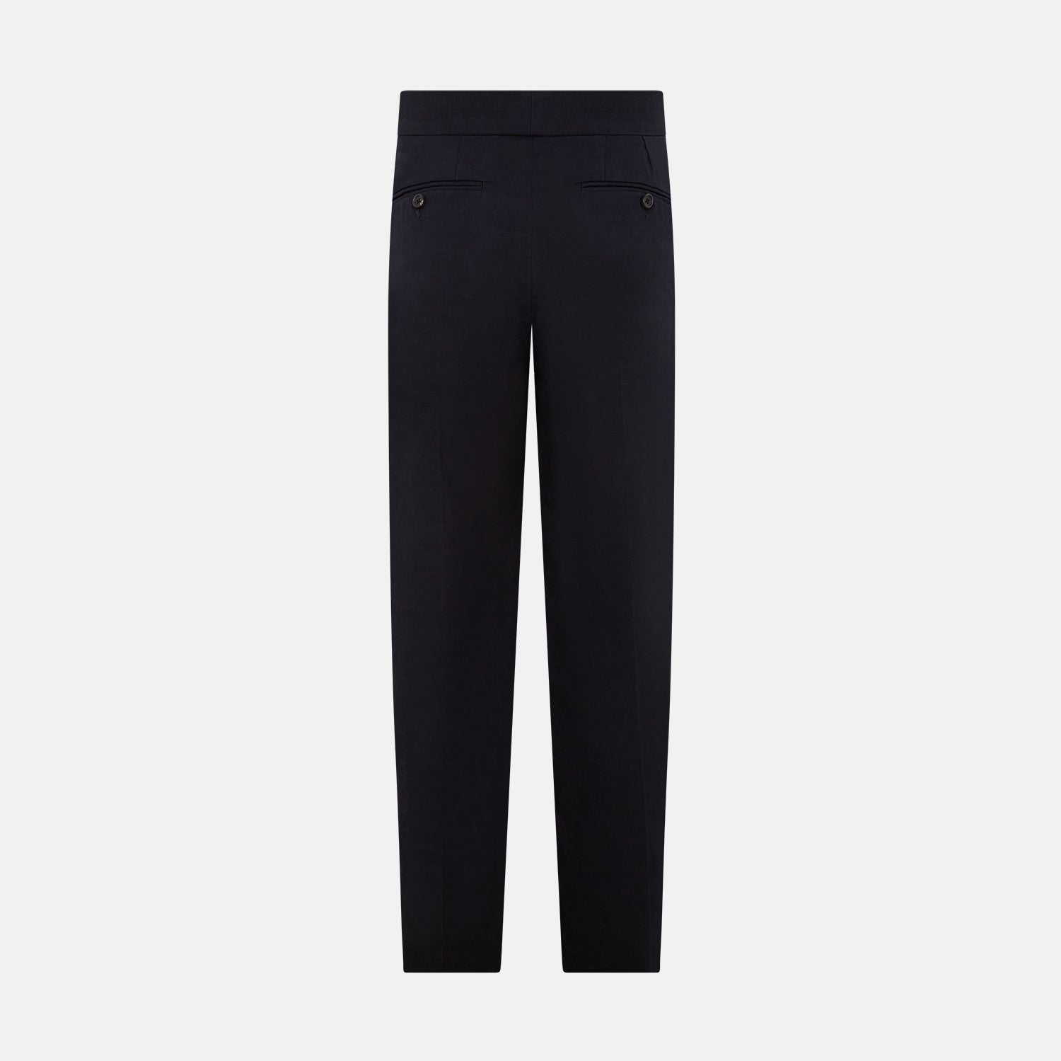 View 3 of product Navy Linen Blend Henry Trousers
