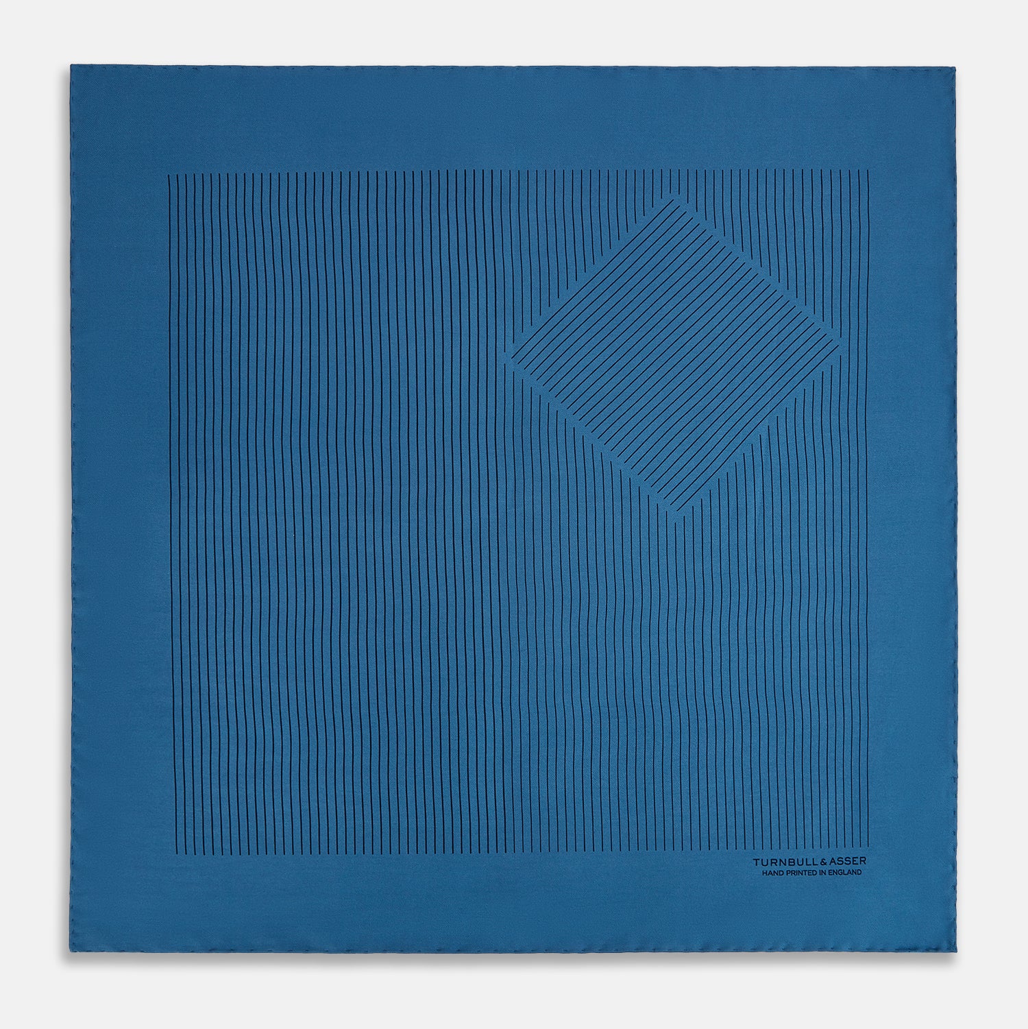 View 3 of product Blue Stripe Silk Pocket Square