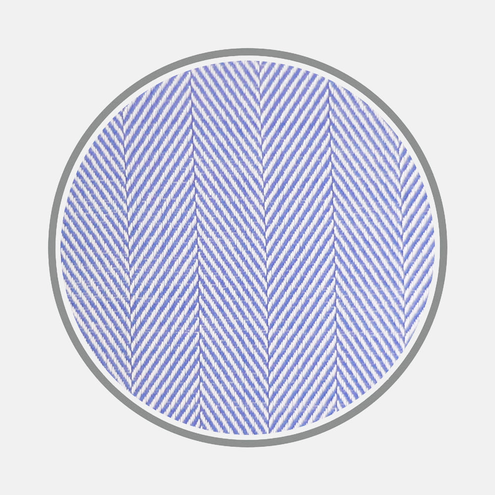 Blue Herringbone Cotton Fabric