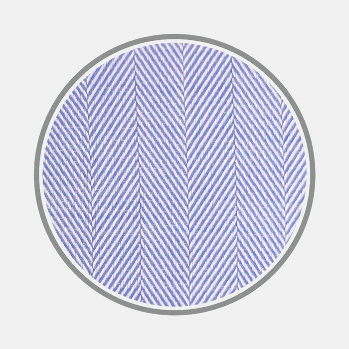 Blue Herringbone Cotton Fabric