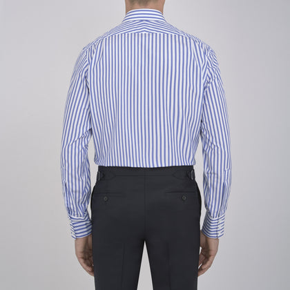 Blue and White Candy Stripe Shirt with T&A Collar and 3-Button Cuffs Image 4