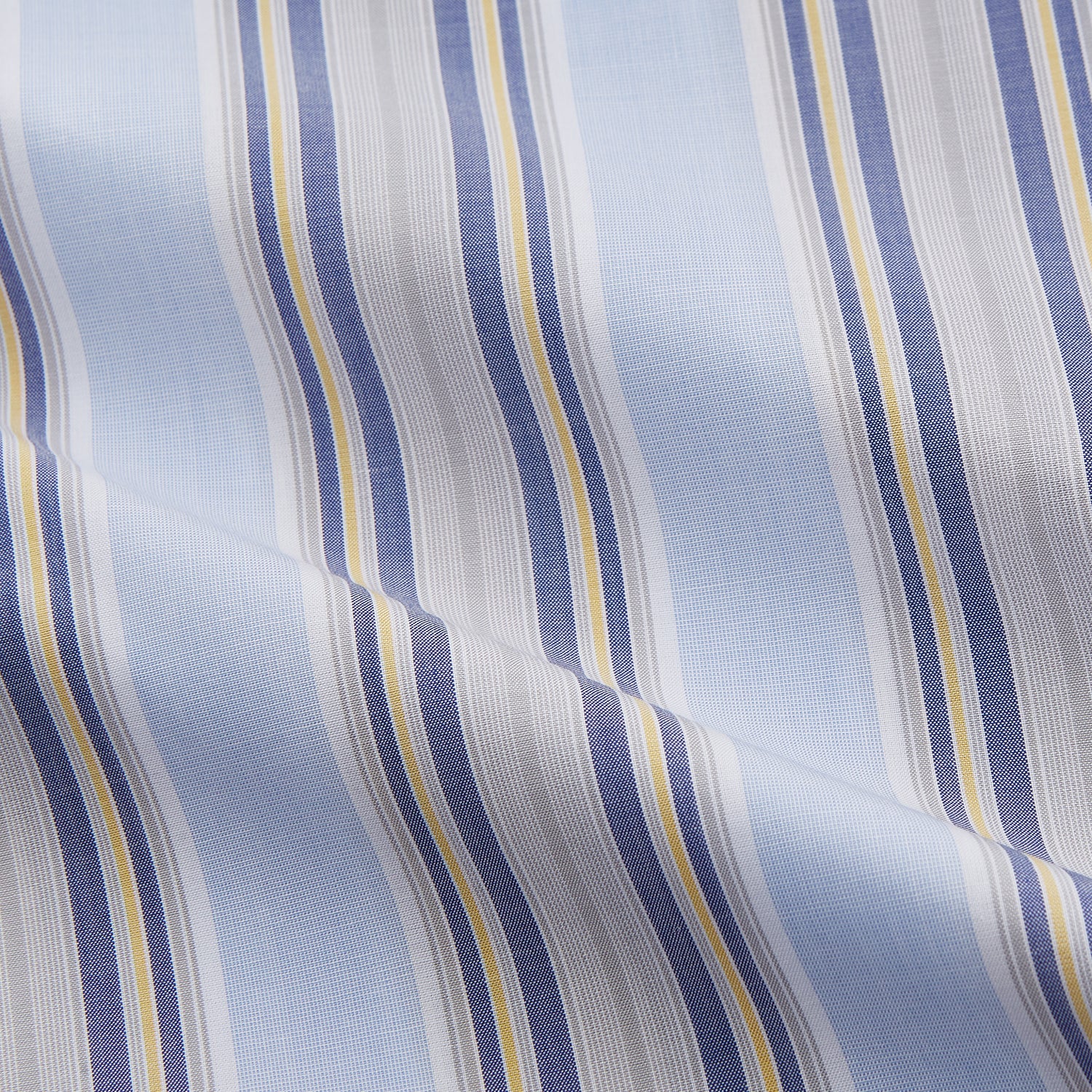 View 4 of product Pale Blue and Yellow Stripe Cotton Regular Fit Mayfair Shirt