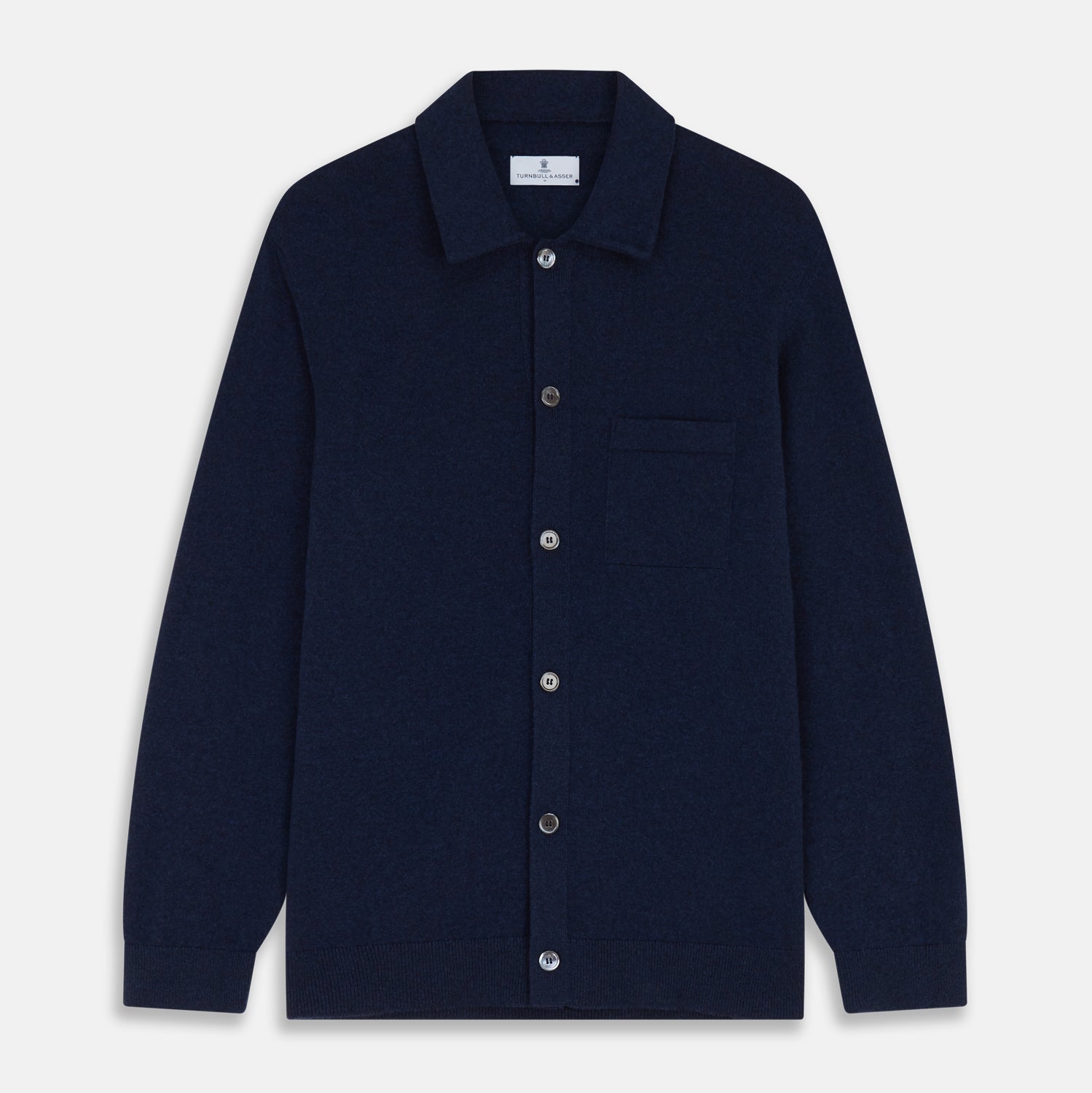 View 1 of product Navy Cashmere Duncan Knitted Shirt