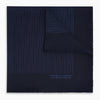 Navy Stripe Silk Pocket Square