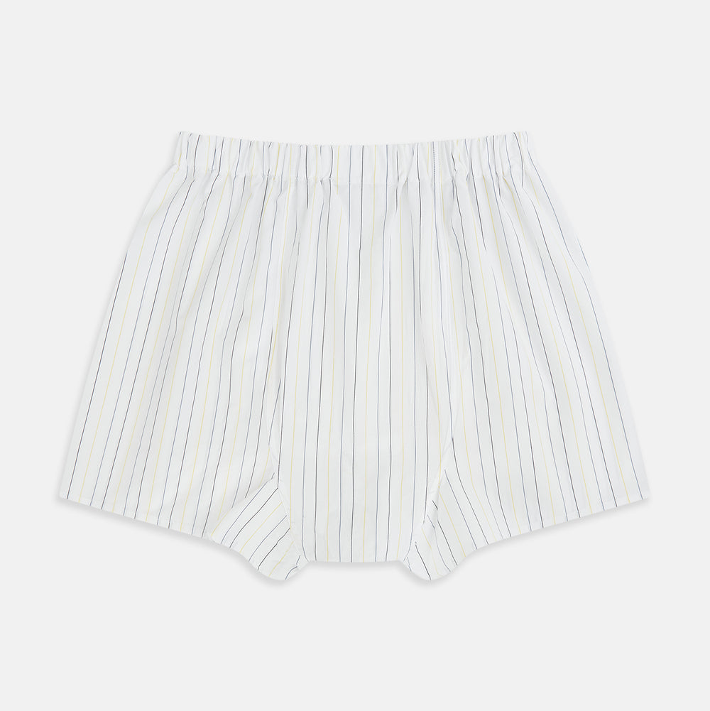 Yellow and Blue Double Stripe Godfrey Boxer Shorts
