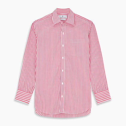 Pink Candy Stripe Cotton Weekend Fit Finch Shirt Image 5