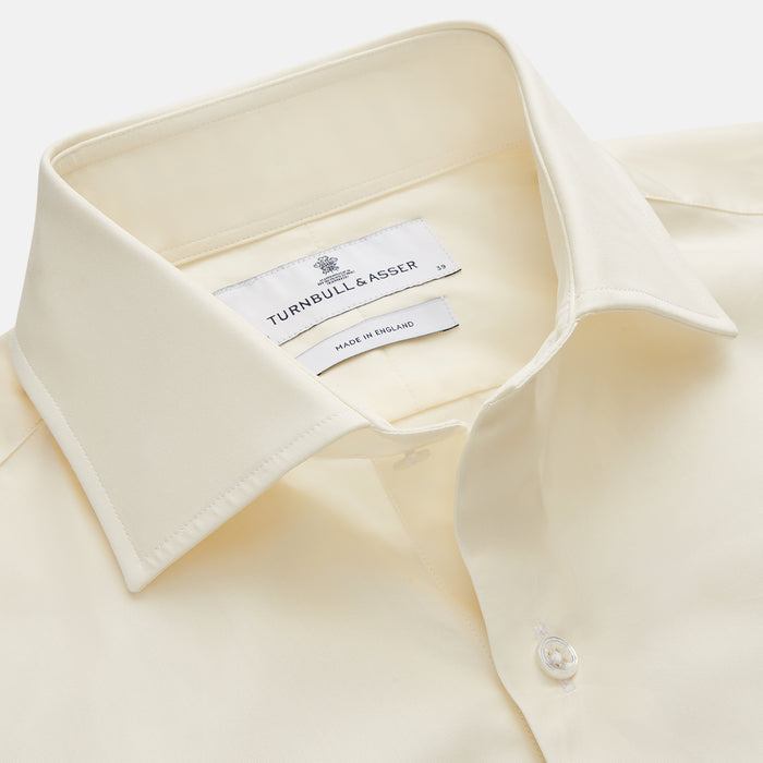 Tailored Fit Cream Cotton Shirt with Kent Collar and 3-Button Cuffs Image 1