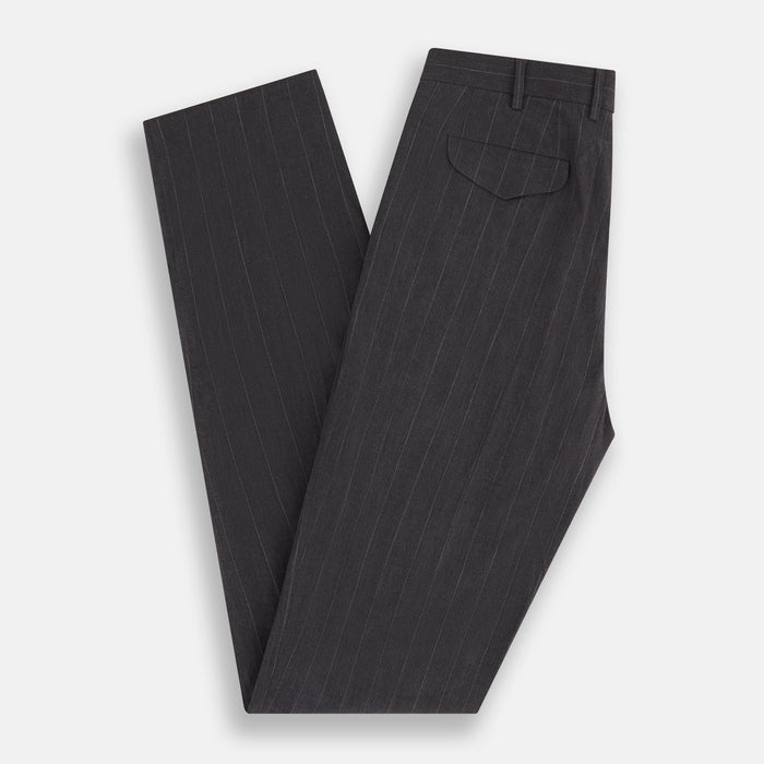 Dark Chocolate Striped Edmund trousers Image 4