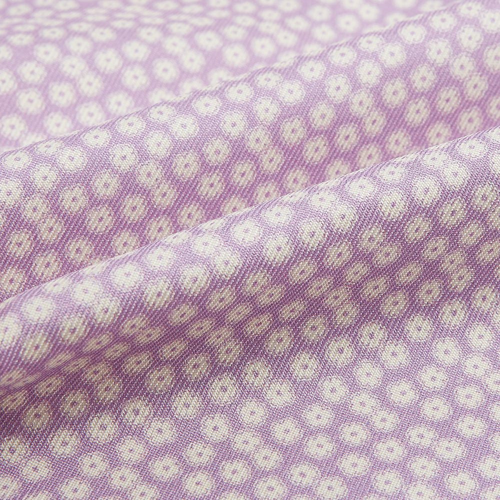 Lilac Flower Patterned Silk Cravat
