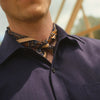 View 4 of product Navy Weekend Fit Cotton & Wool Shirt with Derby Collar and 1 Button Cuffs