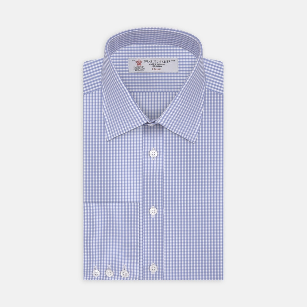 Light Blue Gingham Check Cotton Fabric