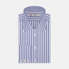 View 1 of product Blue and White Candy Stripe Shirt with T&A Collar and 3-Button Cuffs